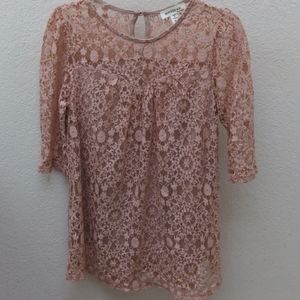 NWOT- Pink Lace Blouse
